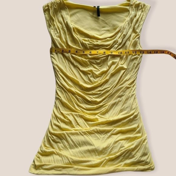 🌹 2/$15 Maurices Ruched Pastel Yellow Blouse Slee - Picture 8 of 13